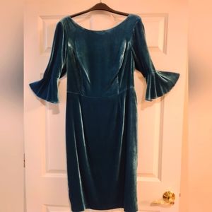 Boden green/teal velvet dress